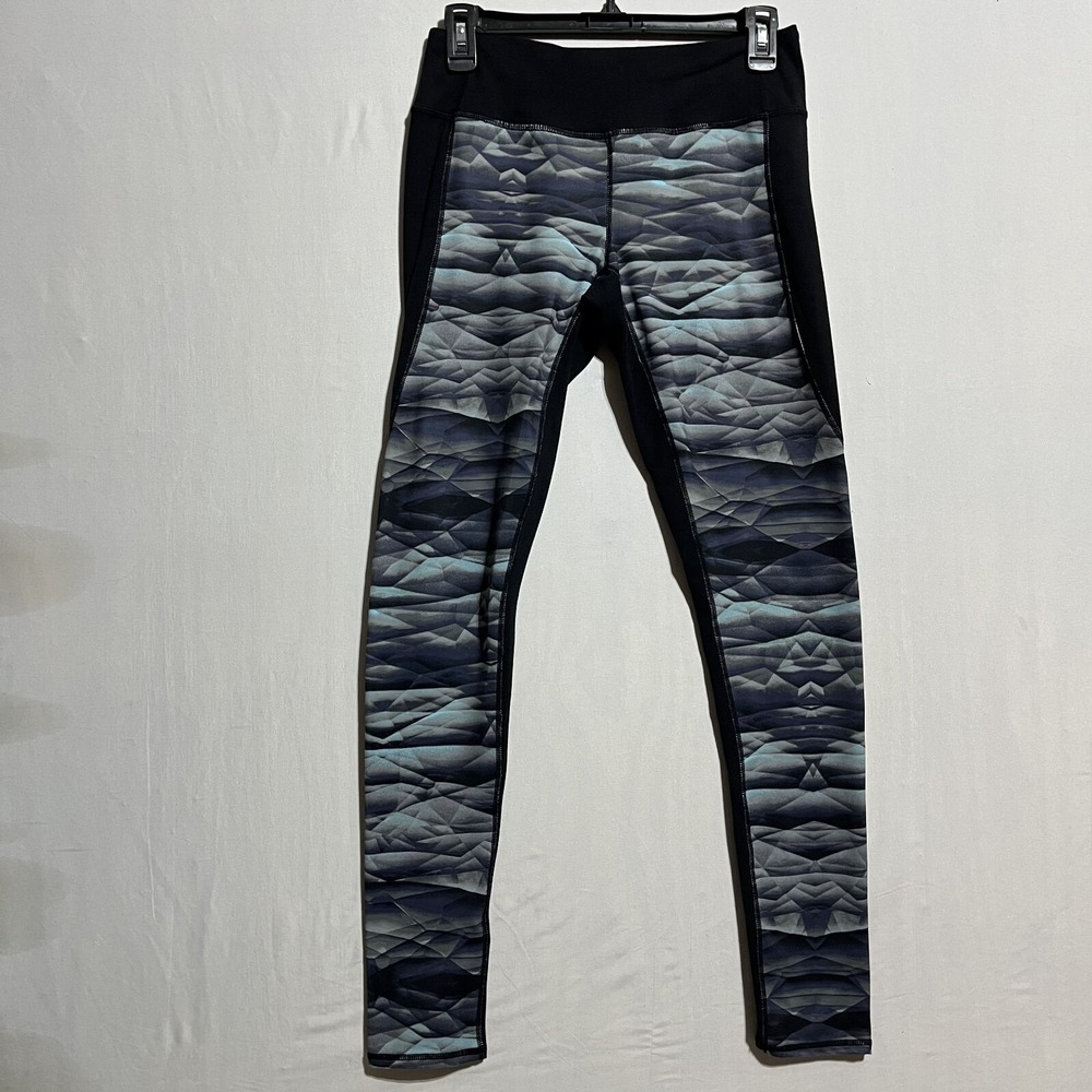 Zella Leggings Women's Small Multicolor Geometric Mid-Rise Elastic Waist Pull On